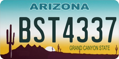 AZ license plate BST4337