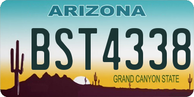 AZ license plate BST4338