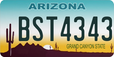 AZ license plate BST4343