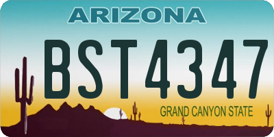 AZ license plate BST4347