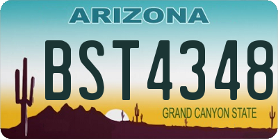 AZ license plate BST4348