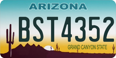 AZ license plate BST4352