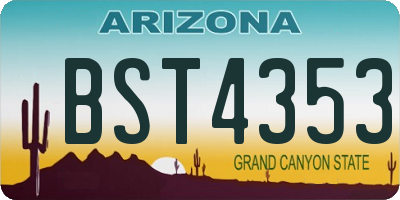 AZ license plate BST4353