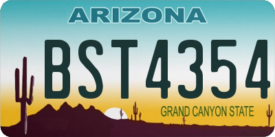 AZ license plate BST4354