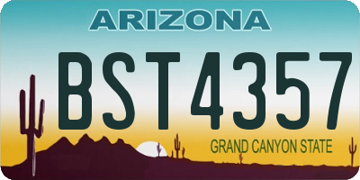 AZ license plate BST4357