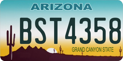 AZ license plate BST4358