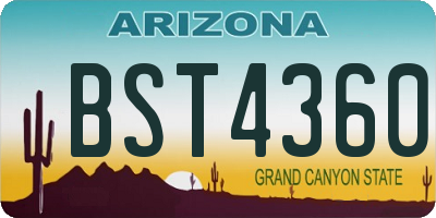 AZ license plate BST4360