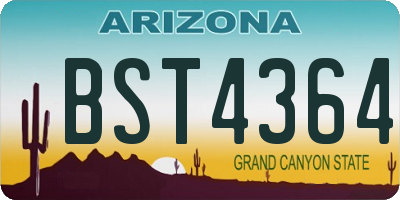 AZ license plate BST4364