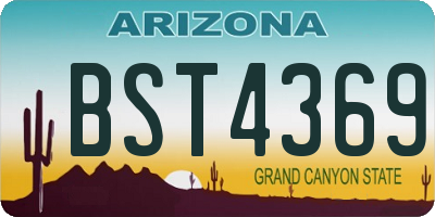 AZ license plate BST4369