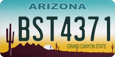 AZ license plate BST4371