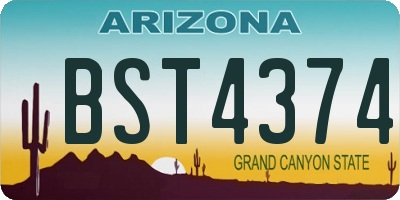 AZ license plate BST4374