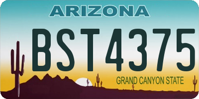 AZ license plate BST4375