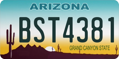 AZ license plate BST4381