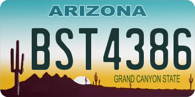 AZ license plate BST4386