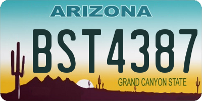 AZ license plate BST4387