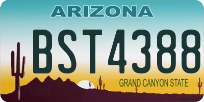 AZ license plate BST4388