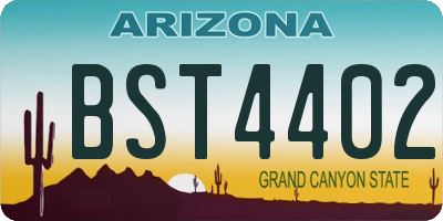 AZ license plate BST4402