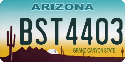 AZ license plate BST4403