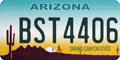 AZ license plate BST4406