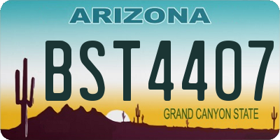 AZ license plate BST4407