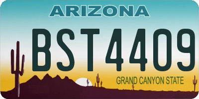 AZ license plate BST4409