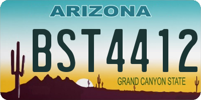 AZ license plate BST4412