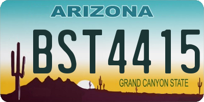 AZ license plate BST4415