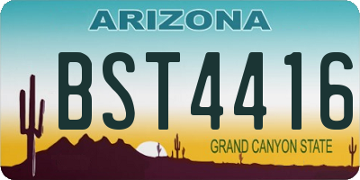 AZ license plate BST4416