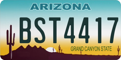 AZ license plate BST4417