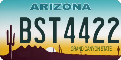 AZ license plate BST4422