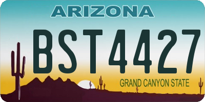 AZ license plate BST4427