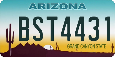 AZ license plate BST4431