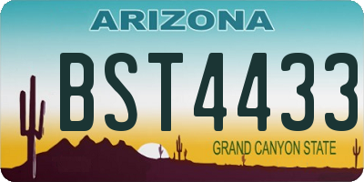 AZ license plate BST4433