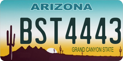 AZ license plate BST4443