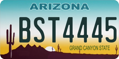 AZ license plate BST4445