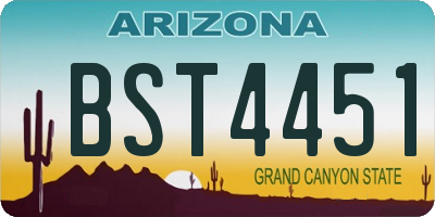 AZ license plate BST4451