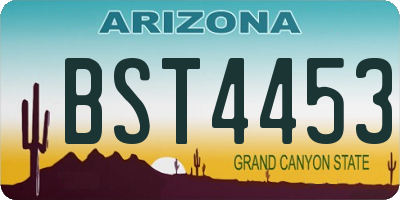 AZ license plate BST4453