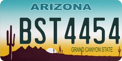 AZ license plate BST4454