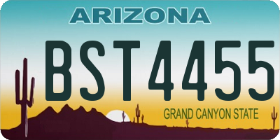 AZ license plate BST4455