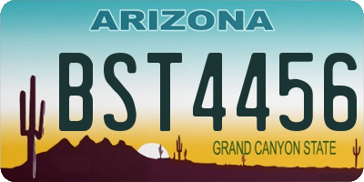 AZ license plate BST4456