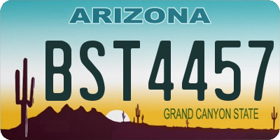 AZ license plate BST4457