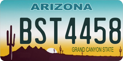 AZ license plate BST4458