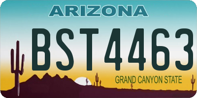 AZ license plate BST4463