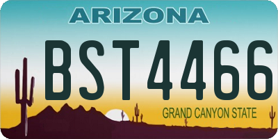 AZ license plate BST4466