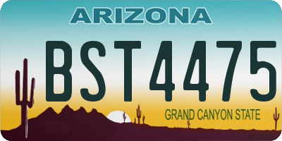 AZ license plate BST4475