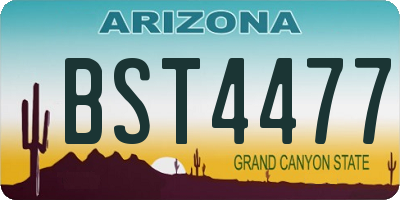 AZ license plate BST4477