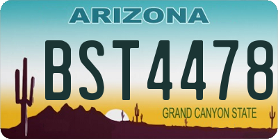 AZ license plate BST4478