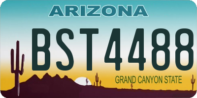 AZ license plate BST4488