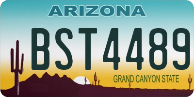 AZ license plate BST4489