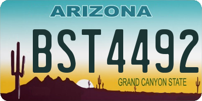 AZ license plate BST4492